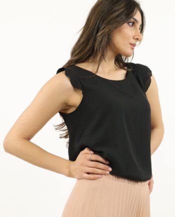 Top con Manica ad Aletta - Colore Nero