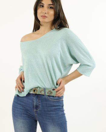 Maglia con Vestibilità Over con Lurex - Colore Verde